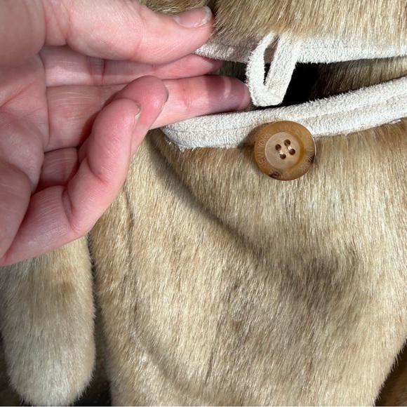 1990 Vintage Jones New York Camel Faux Fur Coat with Hood Womens Size XL - Picture 5 of 11